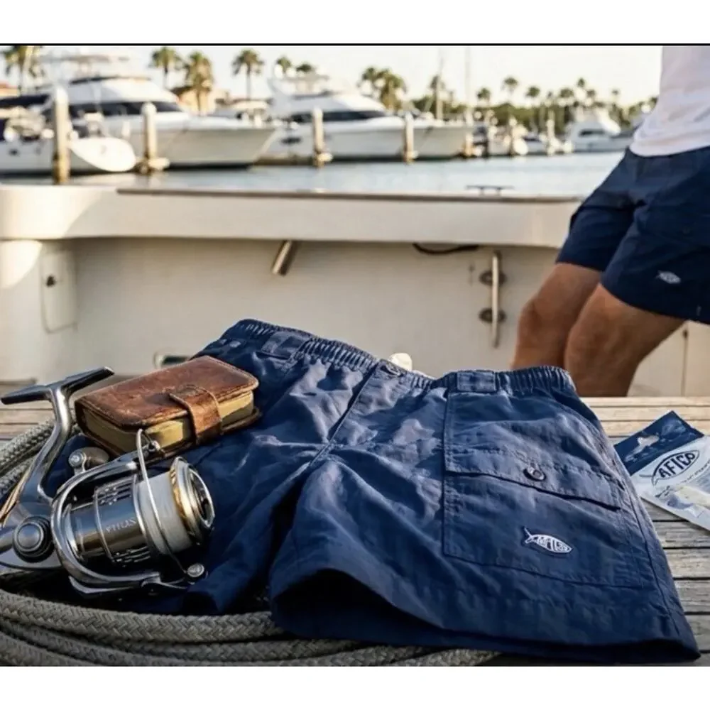 AFTCO Men's Original Fishing Short Navy M01 Size 32